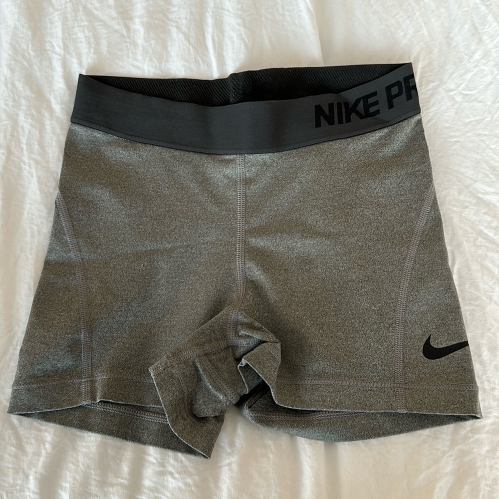 Gray Nike Pro shorts